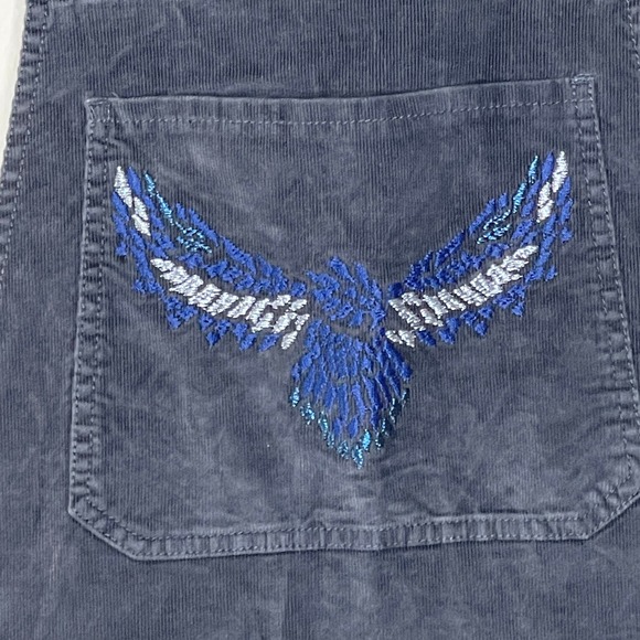Zadig & Voltaire Corduroy Overalls Eagle‎ Embroidery Dark Grey Women's - Picture 5 of 12
